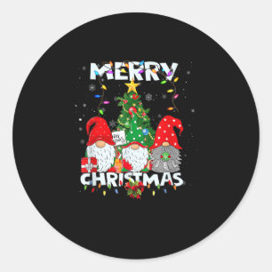 Funny God jul Gnome Shirt Family Julafton Boys Runt Klistermärke