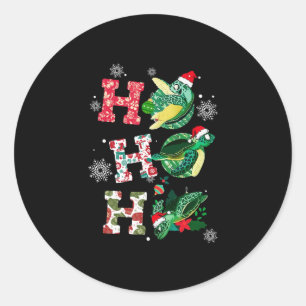Funny God jul HO HO HO HO Turtle Santa Runt Klistermärke