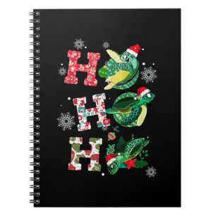 Funny God jul HO HO HO Turtle Santa Anteckningsbok