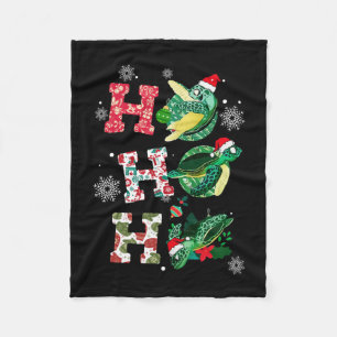 Funny God jul HO HO HO Turtle Santa Fleecefilt
