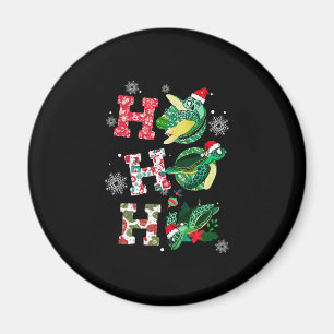 Funny God jul HO HO HO Turtle Santa Magnet