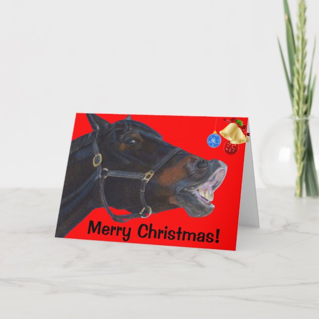 Funny God jul Horse Card Helgkort (Framsida)