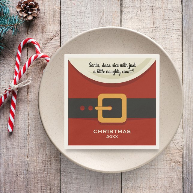 Funny God jul Jultomten Naughty & Nice Pappersservett (Skapare uppladdad)