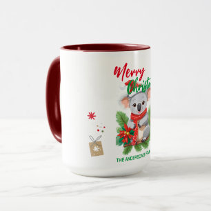 Funny god jul Koala Santa red och grönt Sc Mugg