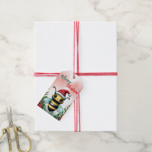 Funny God jul-krans Cute BEE Kryp Santa Presentetikett