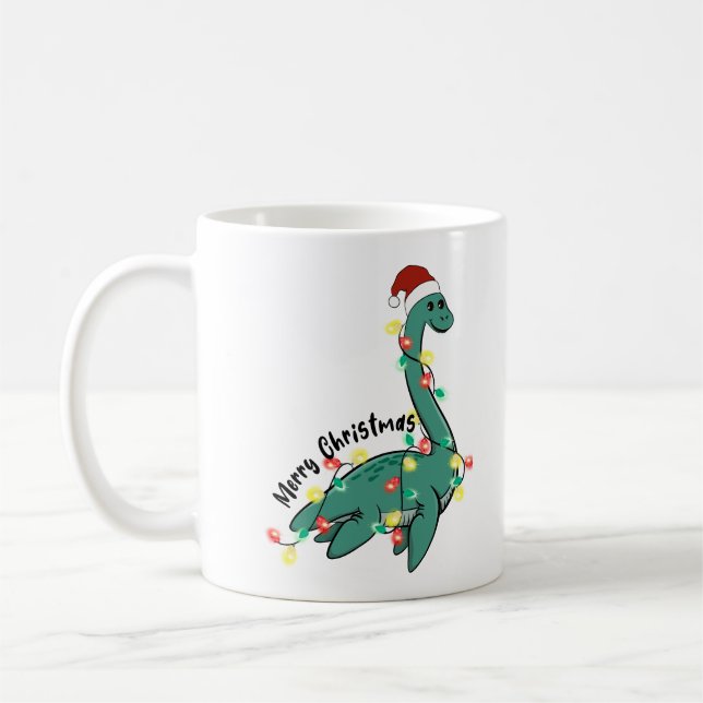Funny God jul Lochness Monster Kaffemugg (Vänster)