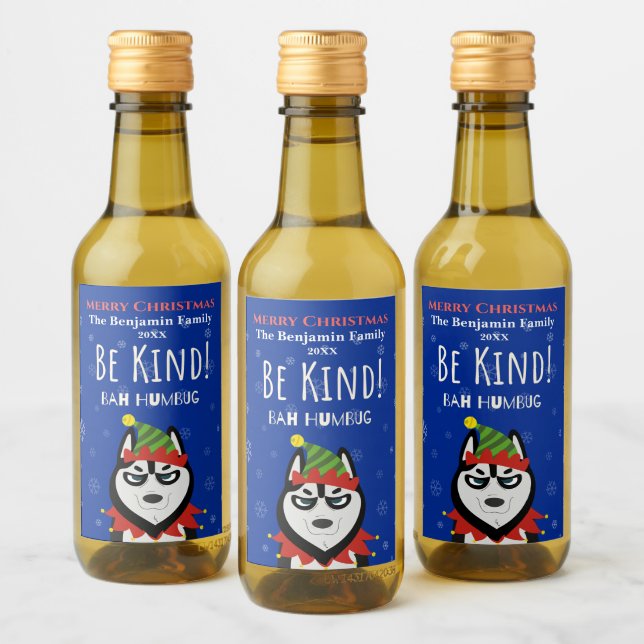 Funny God jul Lycklig Helgdag personalize Vinetikett (Flaskor)