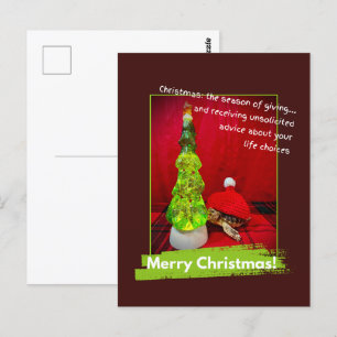 Funny God jul Oombedd Advice Turtle Vykort