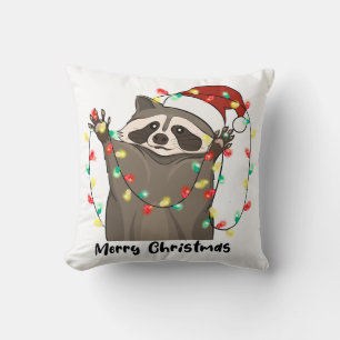 Funny God jul Raccoon Kudde