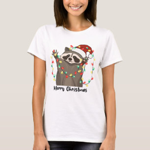 Funny God jul Raccoon T Shirt