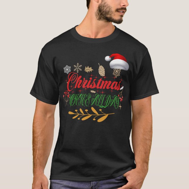 Funny God jul T Shirt (Framsida)