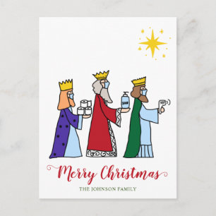 Funny God jul Three Kung Helgdag Vykort