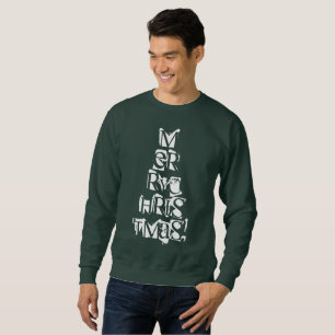 Funny God jul Träd Typografi Sweatshirt