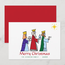 Funny God jul Tre Kung Hälsning Helgdag Julkort