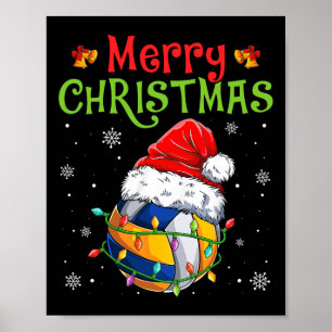 Funny God jul Volleyball Santa Hat Julafton Li Poster