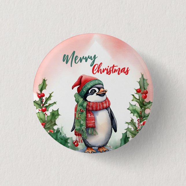 Funny God jul Wandeand Cute penguin sea Knapp (Framsida)