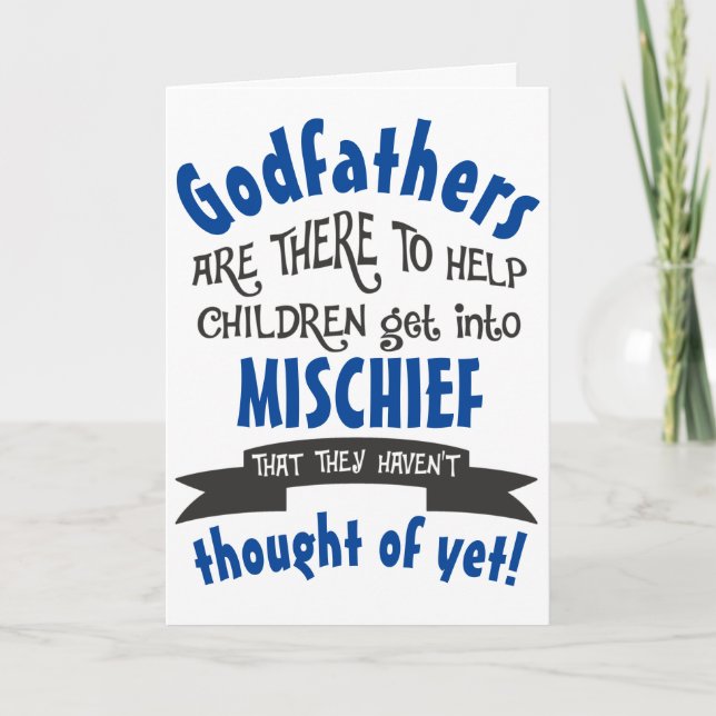 Funny Godfather MisChief Birthday Card Kort (Framsida)