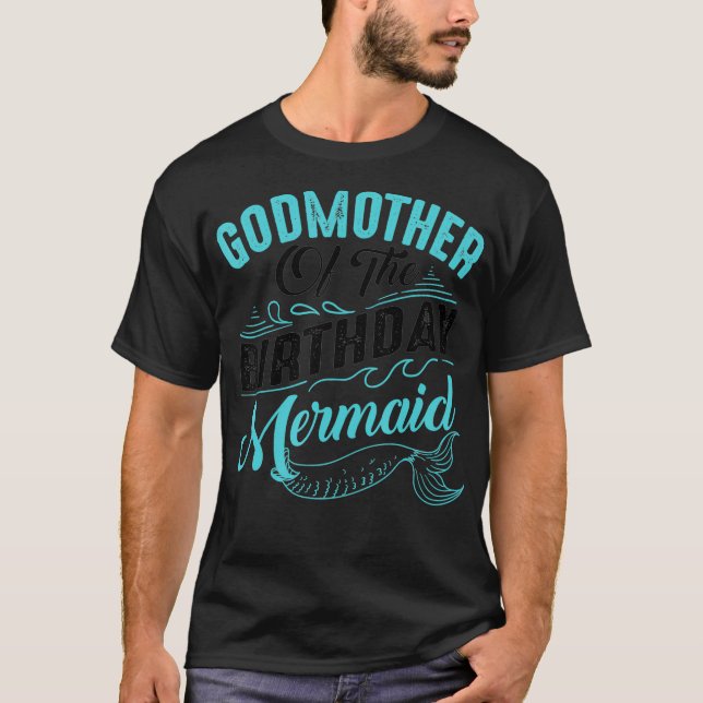 Funny Godmor Sjöjungfru Birthday Gift Women Coola  T Shirt (Framsida)