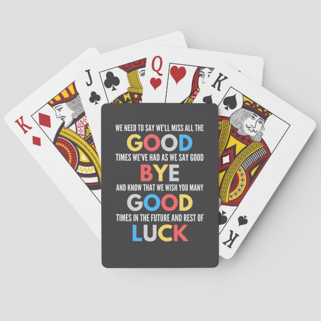 Funny Going Away Farewell Casinokort (Baksidan)
