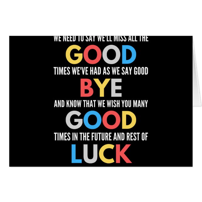 Funny Going Away Farewell Hälsningskort (Framsidan Horizontal)