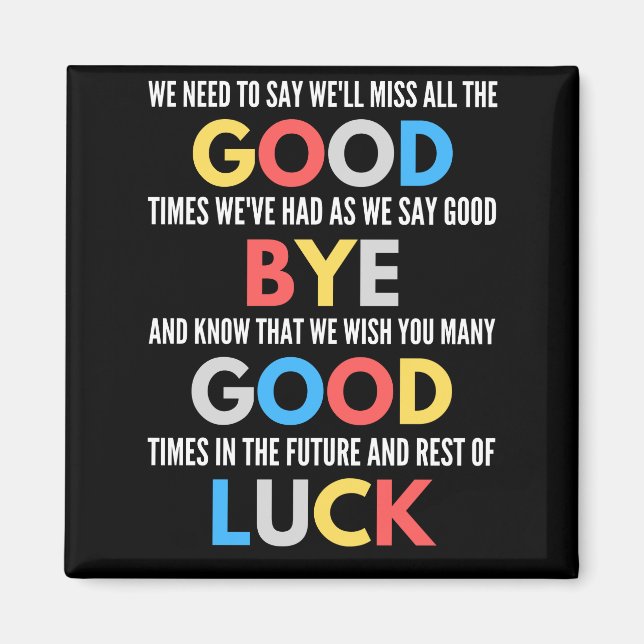 Funny Going Away Farewell Magnet (Framsidan)