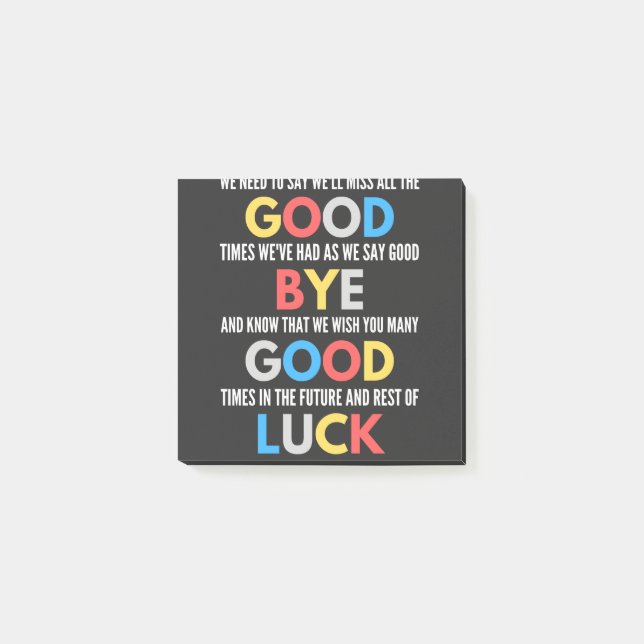 Funny Going Away Farewell Post-it Block (Framsida)