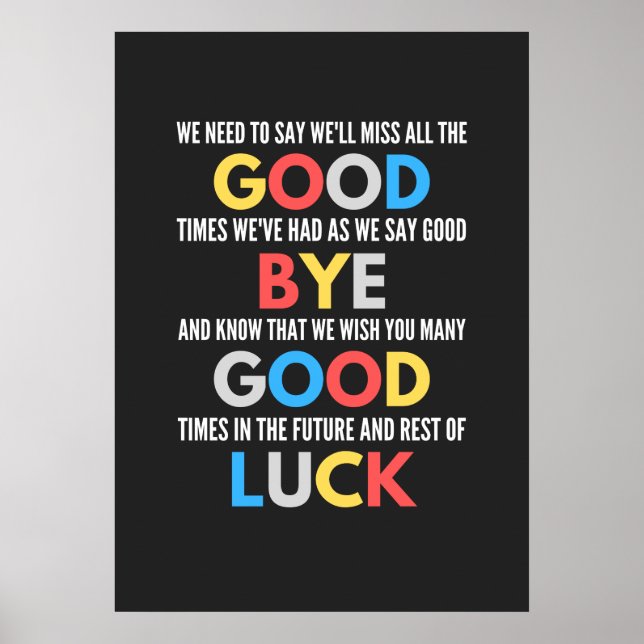 Funny Going Away Farewell Poster (Framsidan)