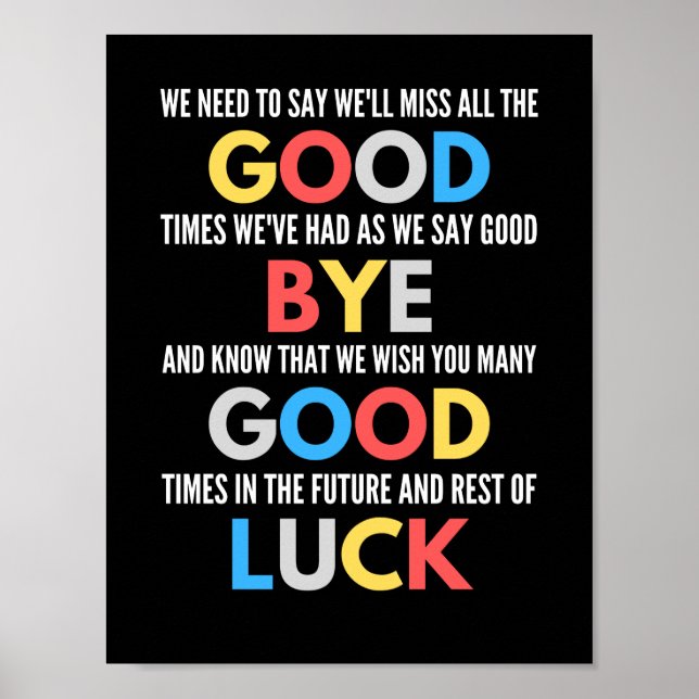 Funny Going Away Farewell Poster (Framsidan)