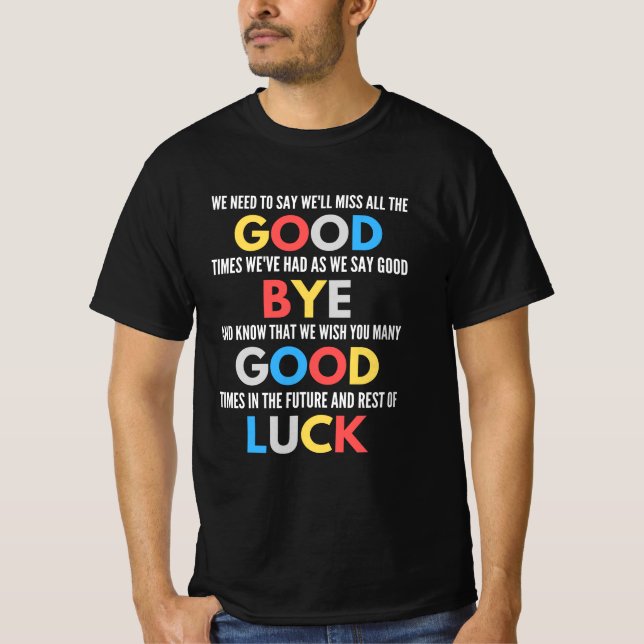 Funny Going Away Farewell T Shirt (Framsida)