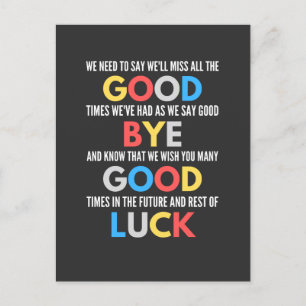 Funny Going Away Farewell Vykort