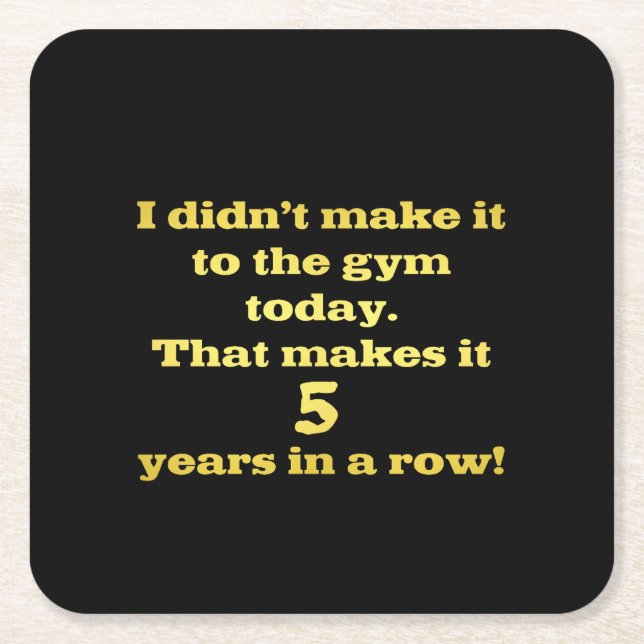 Funny Going till Gym Joke Underlägg Papper Kvadrat (Framsidan)