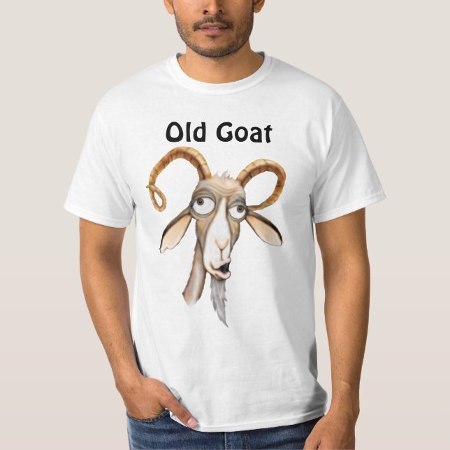 Funny Gold Goat Tee Shirt (Framsida)