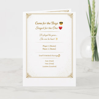 Funny Gold Wedding Invitation Template | Modern Ed Kort
