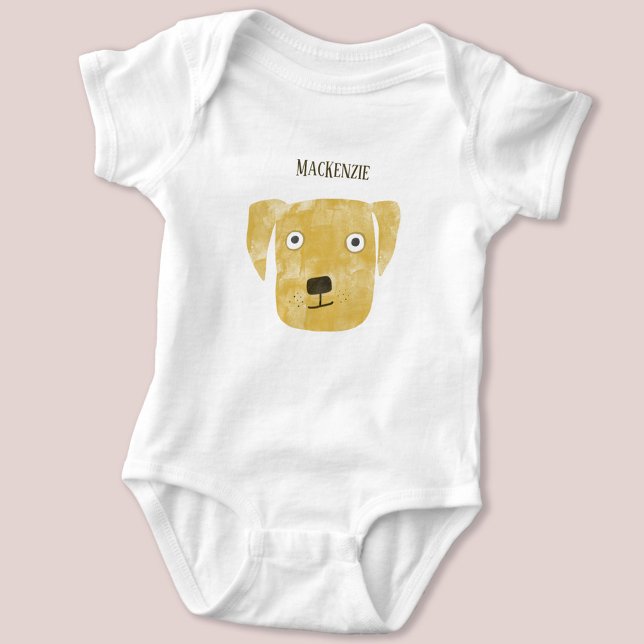 Funny Golden Labrador Retriever Hund Anpassningsba T Shirt (Golden Labrador Retriever dog personalized custom name baby bodysuit)