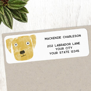 Funny Golden Labrador Retriever Hund Returadress Etikett