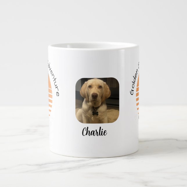 Funny Golden/ Orange Lägg till bild personalize Jumbo Mugg (Framsidan)