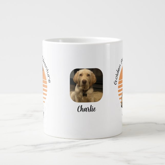 Funny Golden/ Orange Lägg till bild personalize Jumbo Mugg (Framsidan)