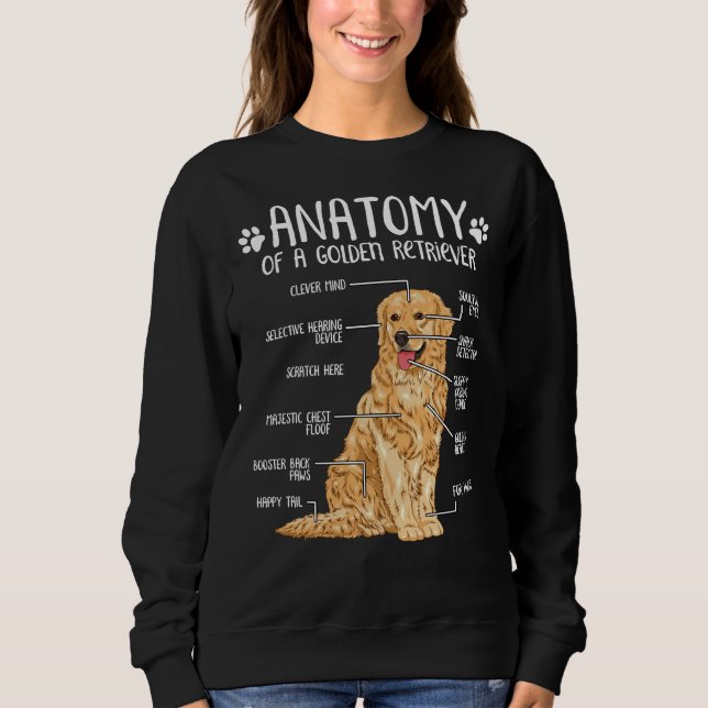 Funny Golden Retriever Anatomy Dog T Shirt (Framsida)