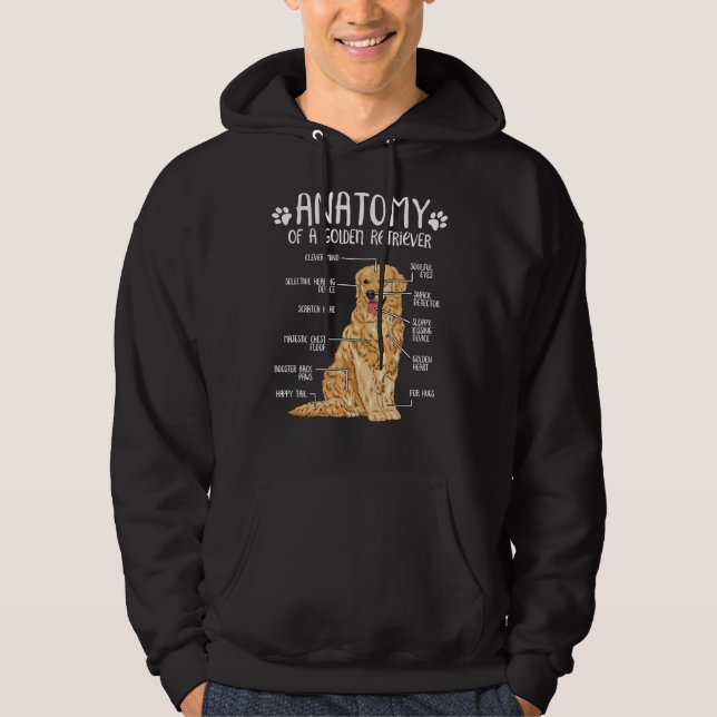 Funny Golden Retriever Anatomy Hund Hoodie (Framsida)