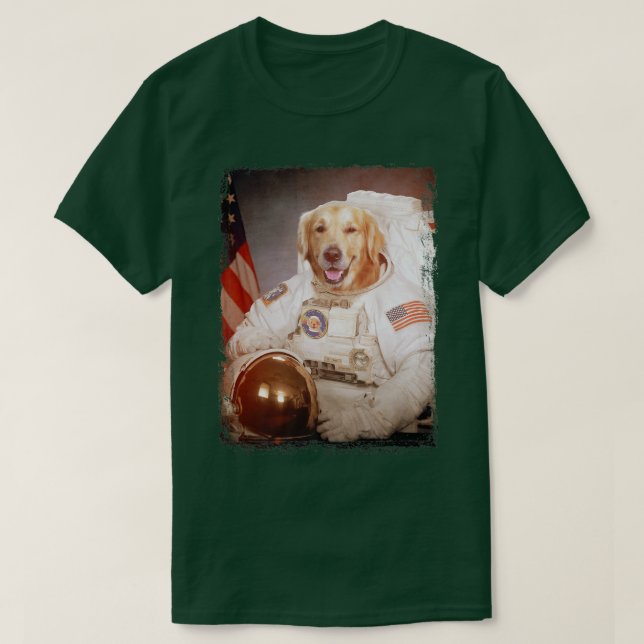 Funny Golden Retriever Astronaut Space Mission Ast T Shirt (Design framsida)