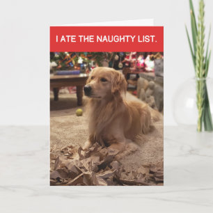 Funny Golden Retriever Ate Naughty List jul Kort