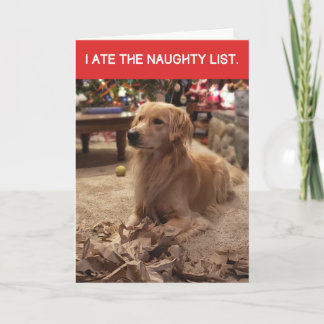 Funny Golden Retriever Ate Naughty List jul Kort