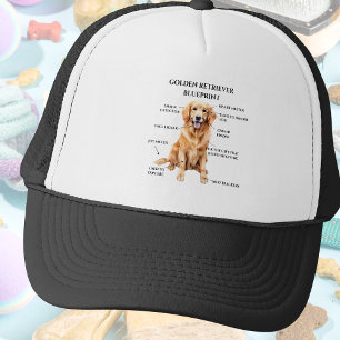 Funny Golden Retriever Blueprint Keps
