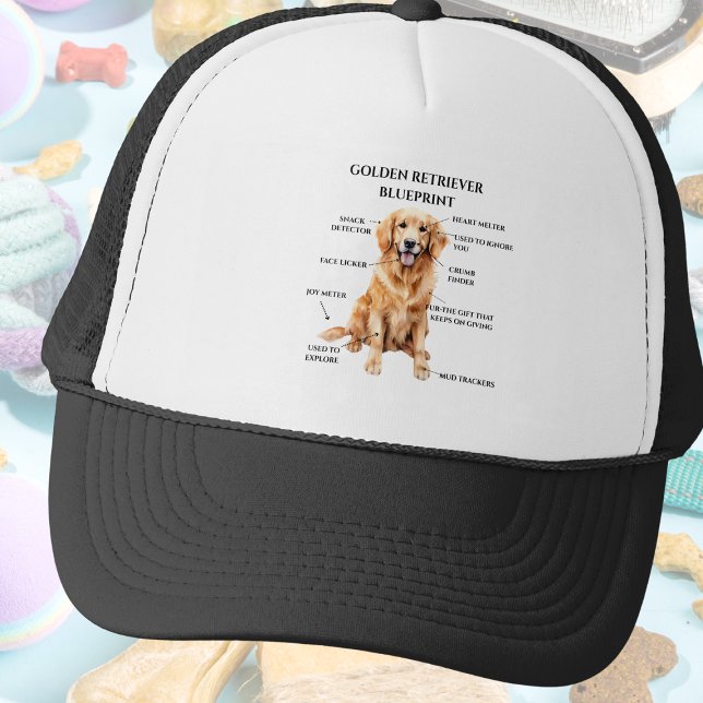 Funny Golden Retriever Blueprint Keps (Skapare uppladdad)