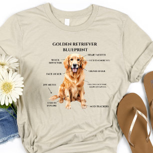 Funny Golden Retriever Blueprint T Shirt