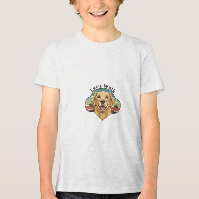 Funny Golden Retriever Dog with a smile T Shirt (Framsida)