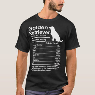 Funny Golden Retriever Facts nutrition Gift Retrie T Shirt