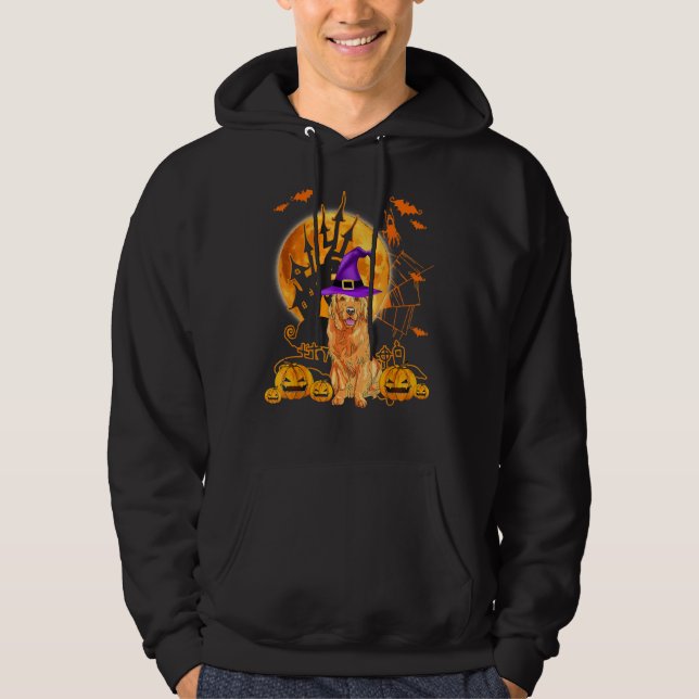 Funny Golden Retriever Halloween Costume Hoodie (Framsida)