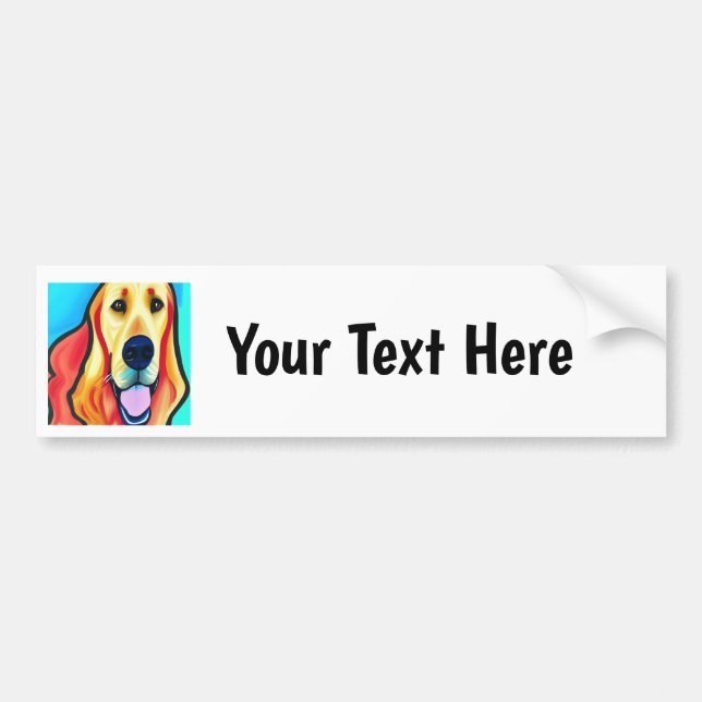 Funny Golden Retriever Hund Abstrakt Art Bildekal (Framsidan)
