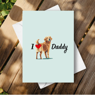 Funny Golden Retriever Hund Bum Butt Fars dag Kort